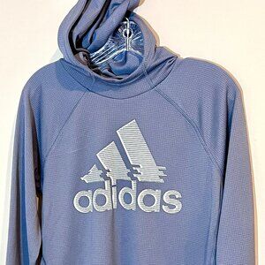 adidas Boy's Thermal Training Hooded Top (Big Kids) Dark Grey LG (14-16 Big Kids